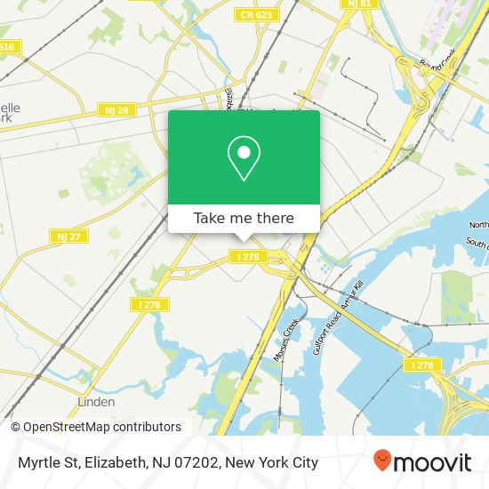 Mapa de Myrtle St, Elizabeth, NJ 07202