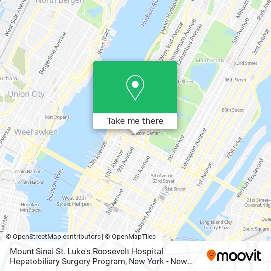 Mount Sinai St. Luke's Roosevelt Hospital Hepatobiliary Surgery Program map