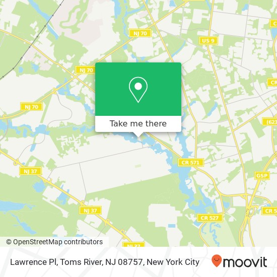 Mapa de Lawrence Pl, Toms River, NJ 08757