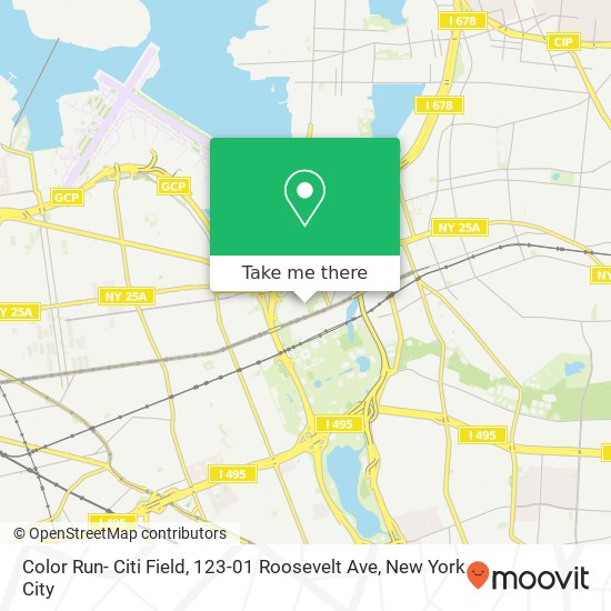 Mapa de Color Run- Citi Field, 123-01 Roosevelt Ave