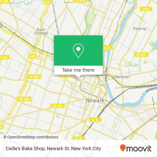 Mapa de Ceille's Bake Shop, Newark St