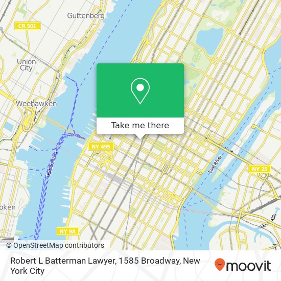 Robert L Batterman Lawyer, 1585 Broadway map