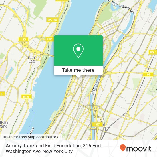 Armory Track and Field Foundation, 216 Fort Washington Ave map