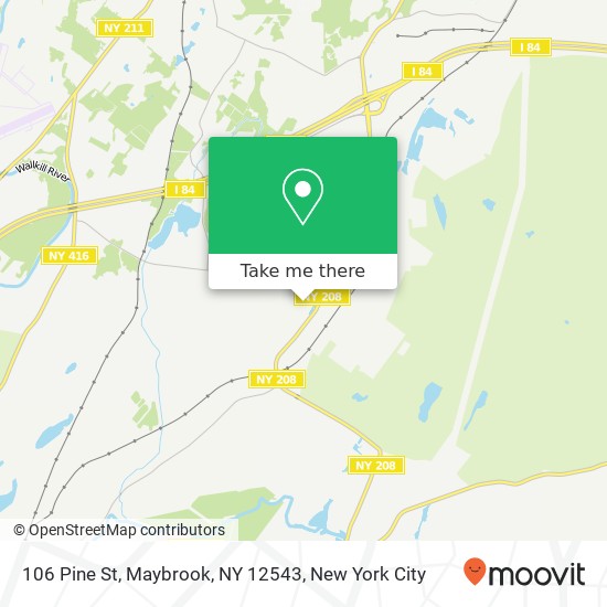 Mapa de 106 Pine St, Maybrook, NY 12543