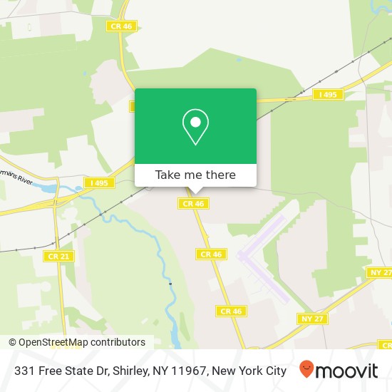 Mapa de 331 Free State Dr, Shirley, NY 11967