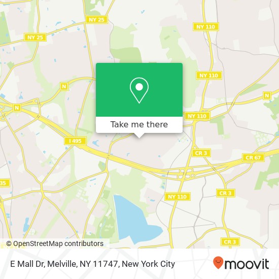 Mapa de E Mall Dr, Melville, NY 11747