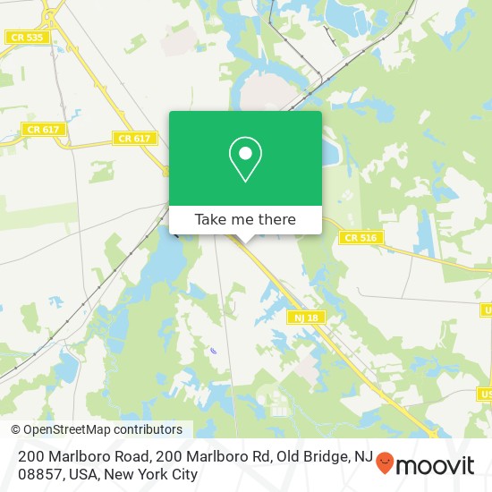 Mapa de 200 Marlboro Road, 200 Marlboro Rd, Old Bridge, NJ 08857, USA