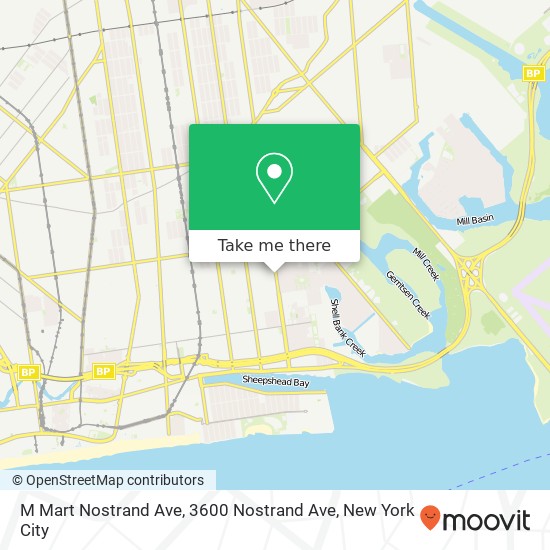 Mapa de M Mart Nostrand Ave, 3600 Nostrand Ave