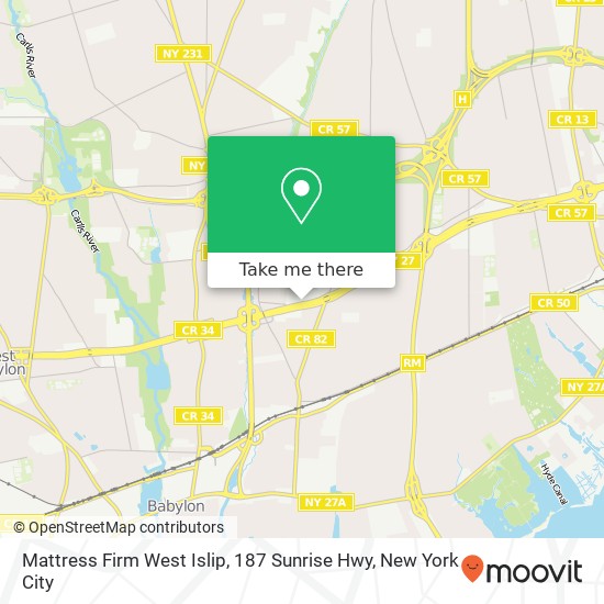 Mapa de Mattress Firm West Islip, 187 Sunrise Hwy