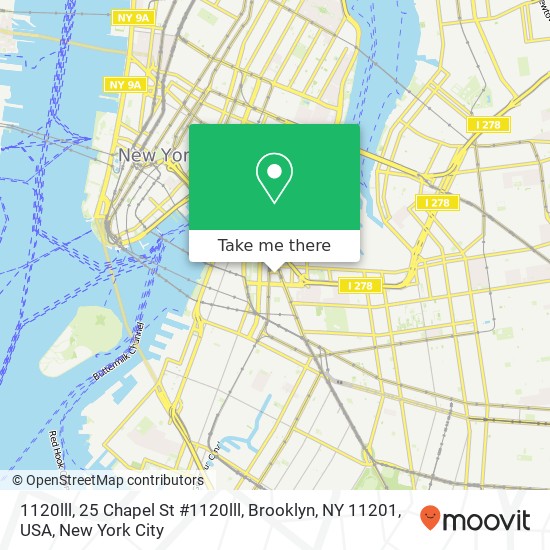 1120lll, 25 Chapel St #1120lll, Brooklyn, NY 11201, USA map