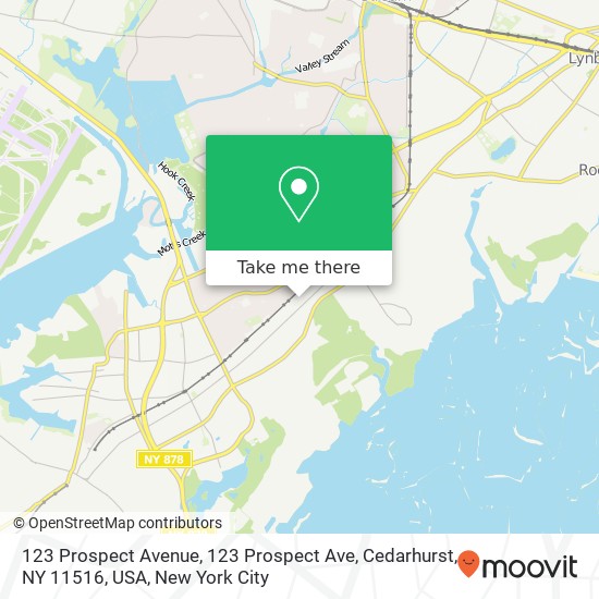 Mapa de 123 Prospect Avenue, 123 Prospect Ave, Cedarhurst, NY 11516, USA
