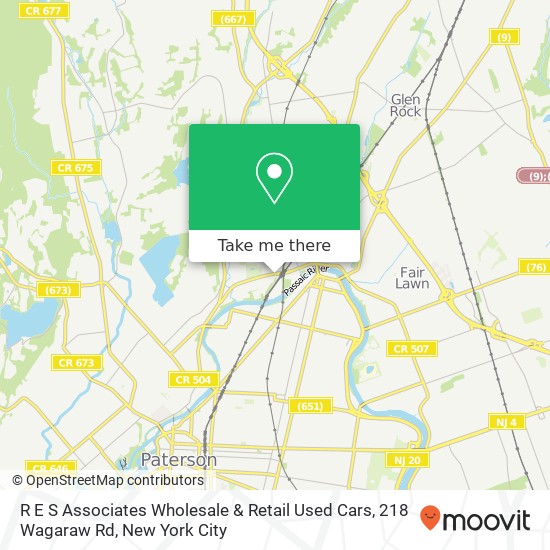 Mapa de R E S Associates Wholesale & Retail Used Cars, 218 Wagaraw Rd