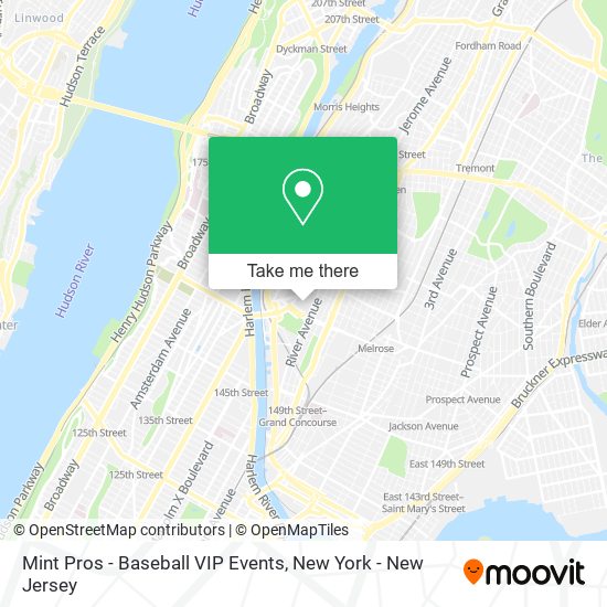 Mint Pros - Baseball VIP Events map