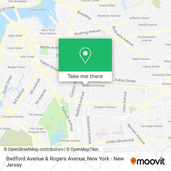 Bedford Avenue & Rogers Avenue map