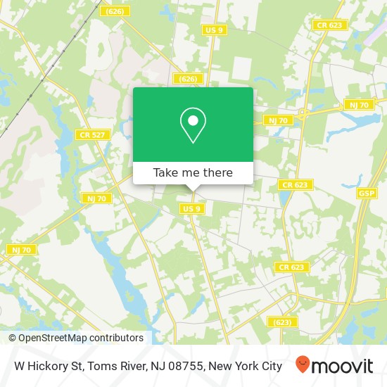 Mapa de W Hickory St, Toms River, NJ 08755
