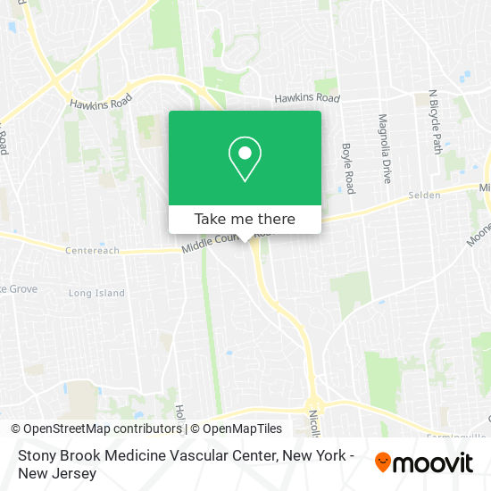 Mapa de Stony Brook Medicine Vascular Center