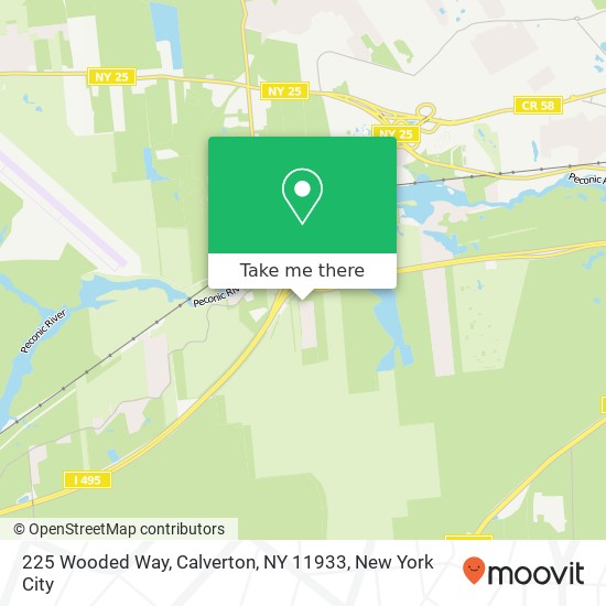Mapa de 225 Wooded Way, Calverton, NY 11933