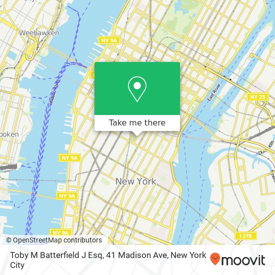 Mapa de Toby M Batterfield J Esq, 41 Madison Ave
