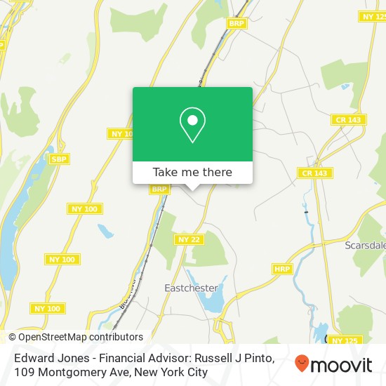 Mapa de Edward Jones - Financial Advisor: Russell J Pinto, 109 Montgomery Ave