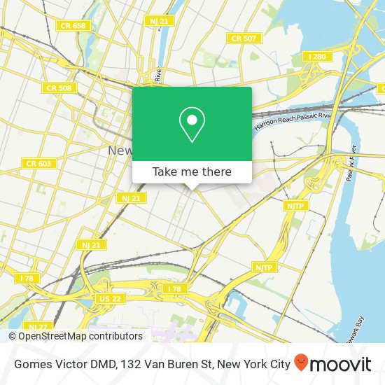 Gomes Victor DMD, 132 Van Buren St map