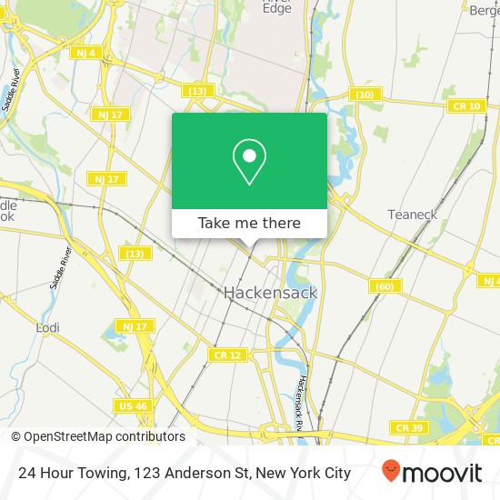 24 Hour Towing, 123 Anderson St map
