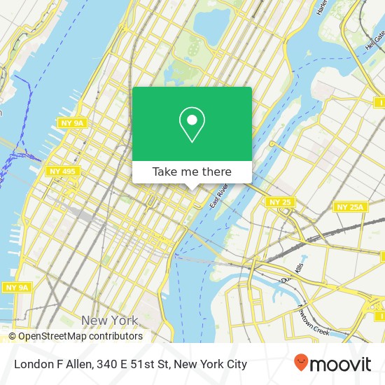 London F Allen, 340 E 51st St map