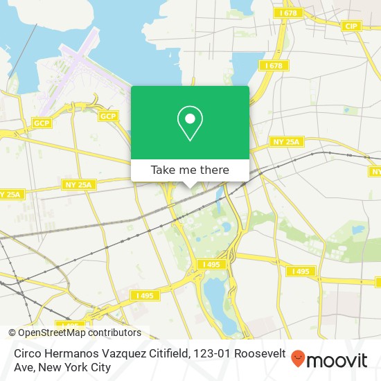 Mapa de Circo Hermanos Vazquez Citifield, 123-01 Roosevelt Ave