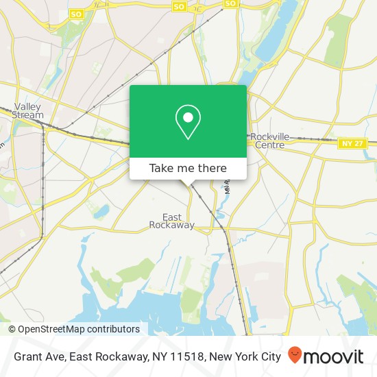 Mapa de Grant Ave, East Rockaway, NY 11518