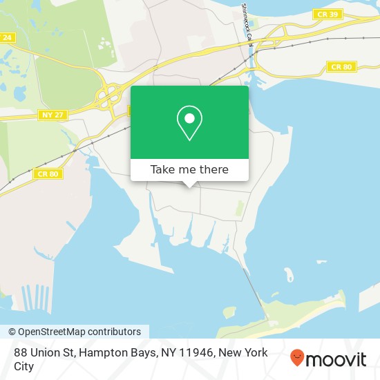 Mapa de 88 Union St, Hampton Bays, NY 11946