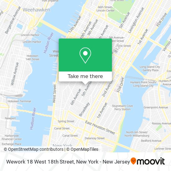 Wework 18 West 18th Street map