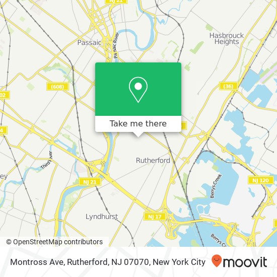 Mapa de Montross Ave, Rutherford, NJ 07070