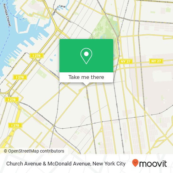 Church Avenue & McDonald Avenue map