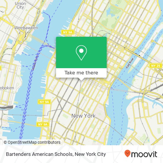 Bartenders American Schools map
