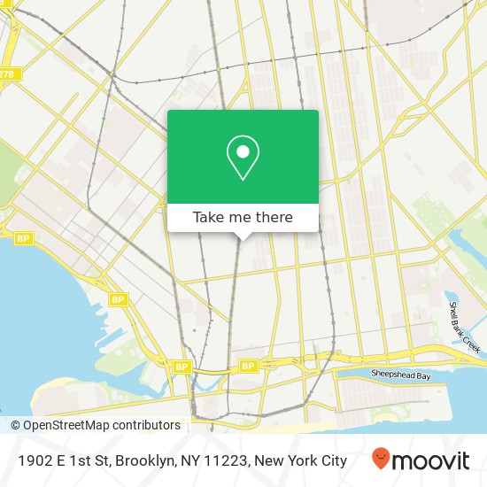 Mapa de 1902 E 1st St, Brooklyn, NY 11223