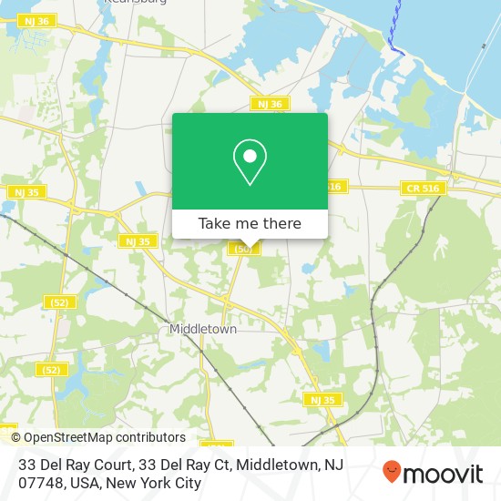 Mapa de 33 Del Ray Court, 33 Del Ray Ct, Middletown, NJ 07748, USA
