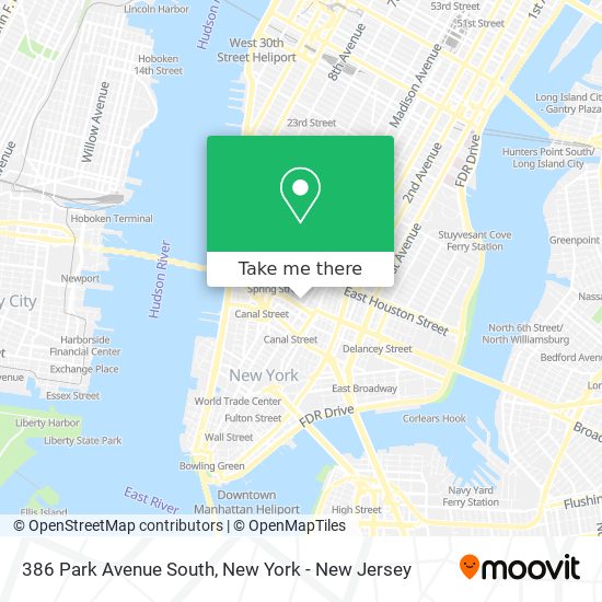 386 Park Avenue South map