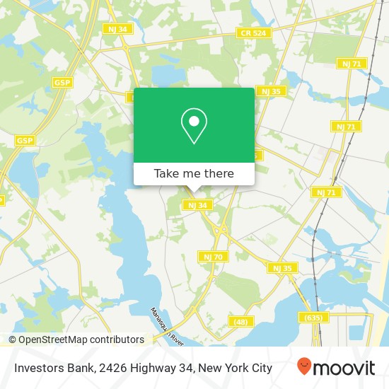 Mapa de Investors Bank, 2426 Highway 34