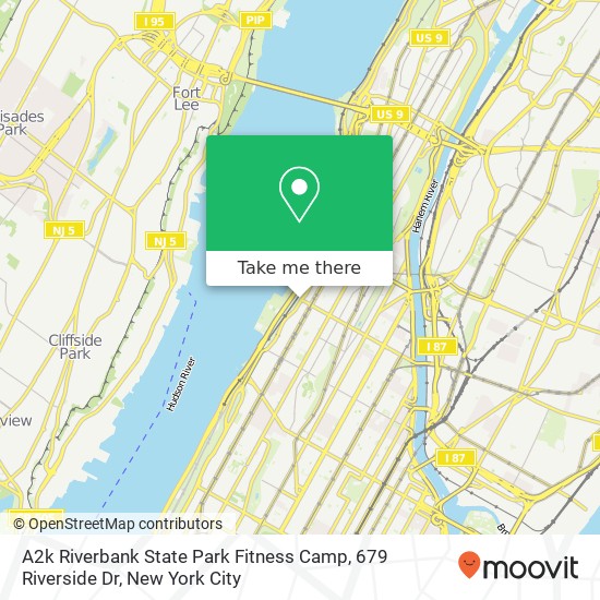 Mapa de A2k Riverbank State Park Fitness Camp, 679 Riverside Dr