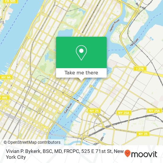 Mapa de Vivian P. Bykerk, BSC, MD, FRCPC, 525 E 71st St