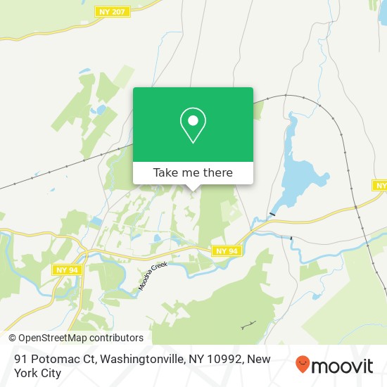 Mapa de 91 Potomac Ct, Washingtonville, NY 10992