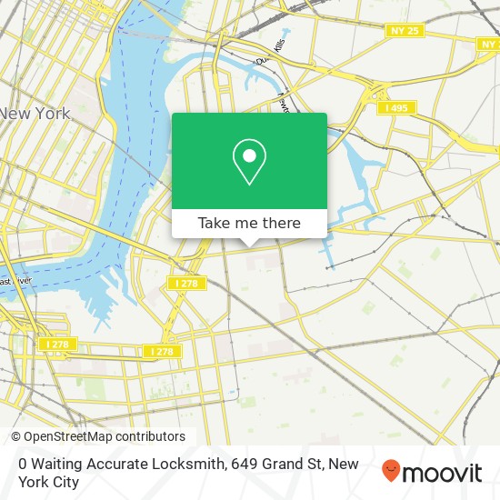 Mapa de 0 Waiting Accurate Locksmith, 649 Grand St