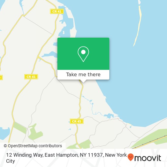 Mapa de 12 Winding Way, East Hampton, NY 11937