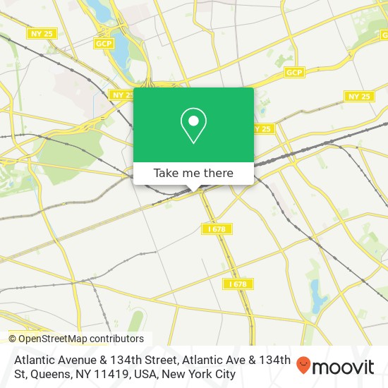 Atlantic Avenue & 134th Street, Atlantic Ave & 134th St, Queens, NY 11419, USA map