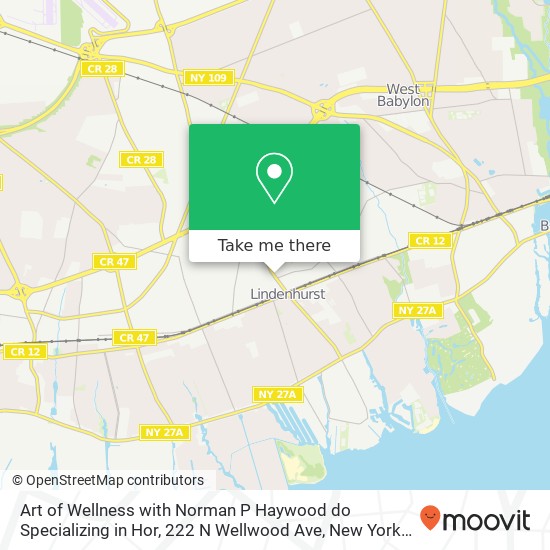 Mapa de Art of Wellness with Norman P Haywood do Specializing in Hor, 222 N Wellwood Ave