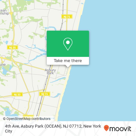 Mapa de 4th Ave, Asbury Park (OCEAN), NJ 07712