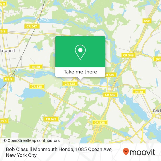 Mapa de Bob Ciasulli Monmouth Honda, 1085 Ocean Ave