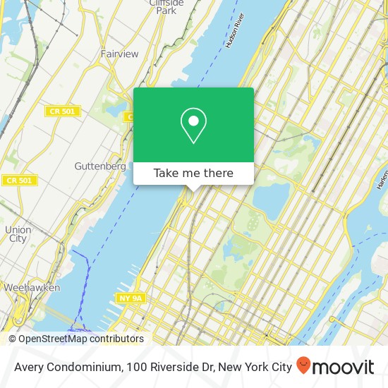 Mapa de Avery Condominium, 100 Riverside Dr