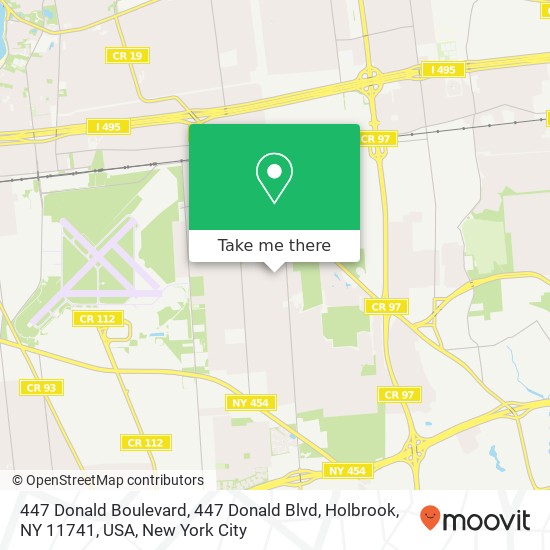 Mapa de 447 Donald Boulevard, 447 Donald Blvd, Holbrook, NY 11741, USA