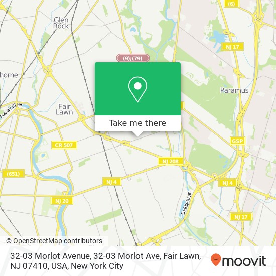 32-03 Morlot Avenue, 32-03 Morlot Ave, Fair Lawn, NJ 07410, USA map