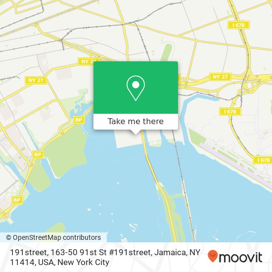 Mapa de 191street, 163-50 91st St #191street, Jamaica, NY 11414, USA